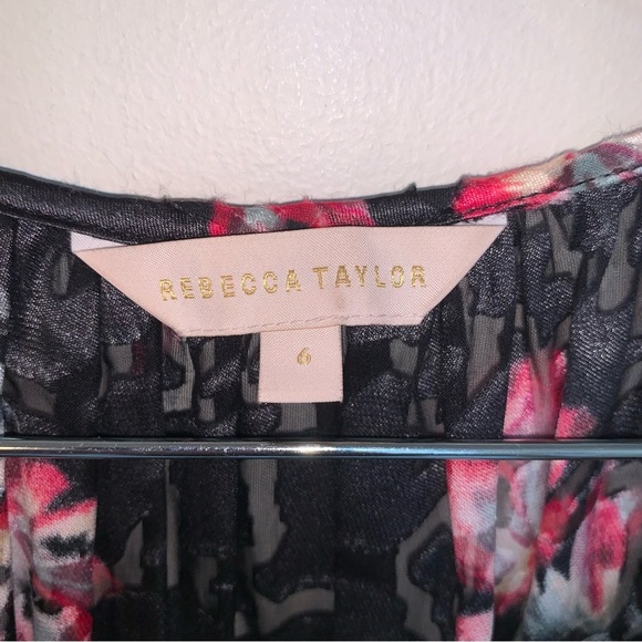 Rebecca Taylor Silk Blend Noah Flowered Blouse 6 - Picture 6 of 12